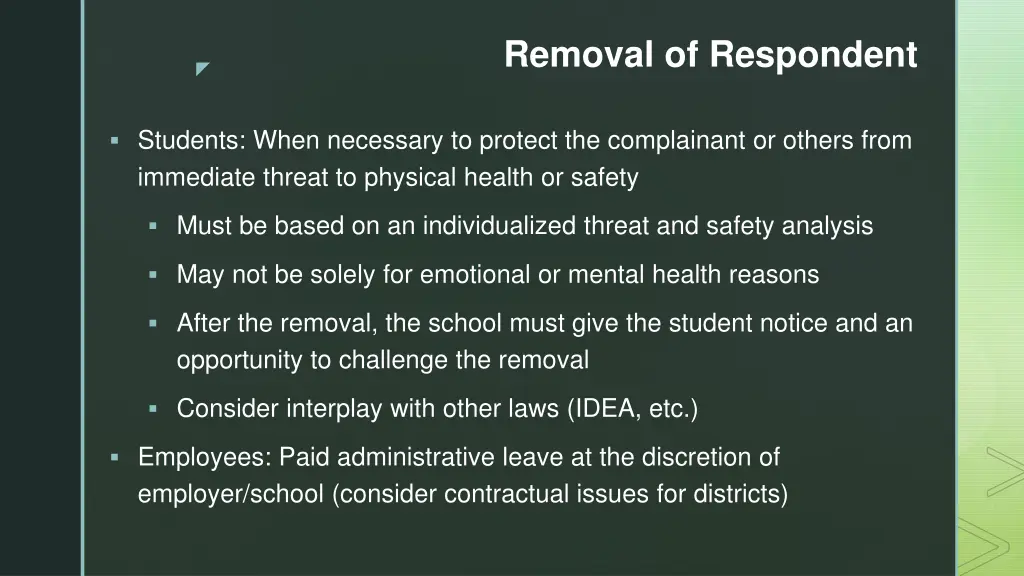 removal of respondent