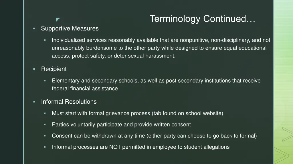 terminology continued