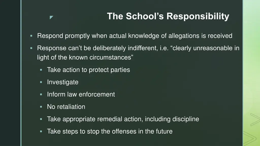 the school s responsibility