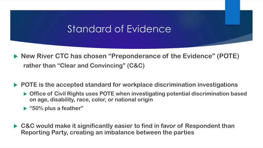 standard of evidence
