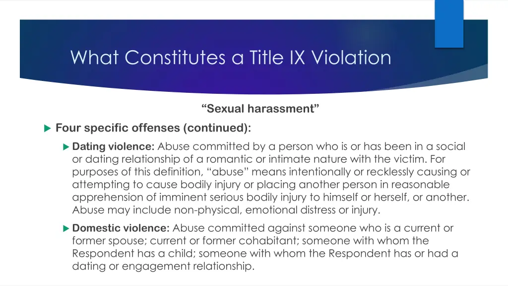 what constitutes a title ix violation 1