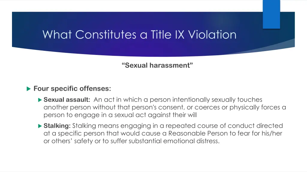 what constitutes a title ix violation