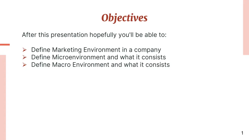 objectives