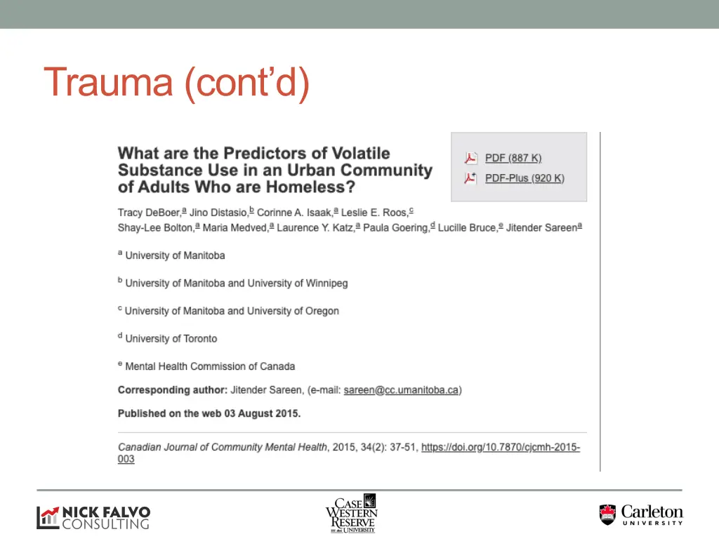 trauma cont d