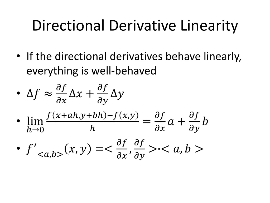 directional derivative linearity