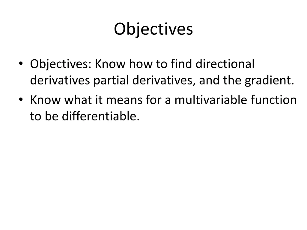 objectives 1