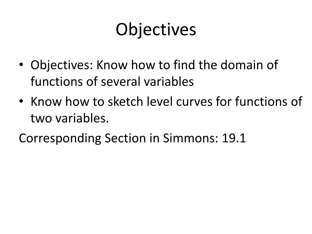 objectives