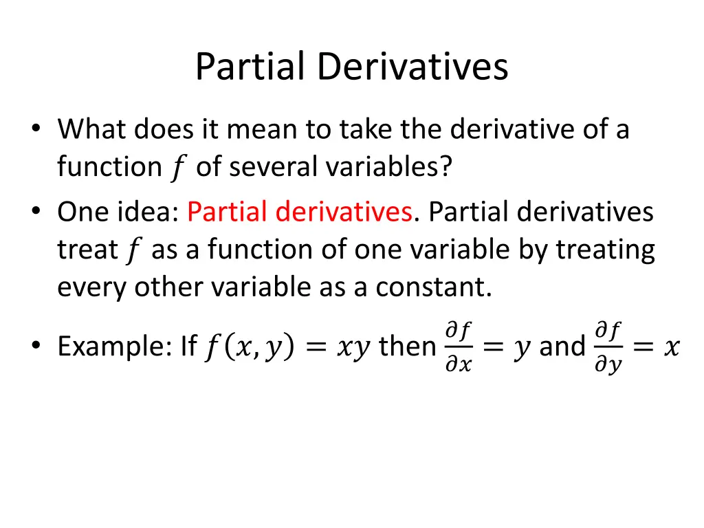 partial derivatives