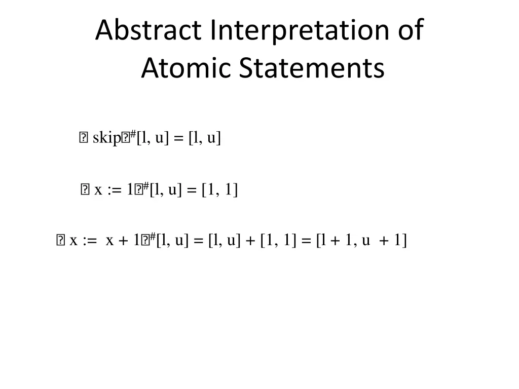 abstract interpretation of atomic statements