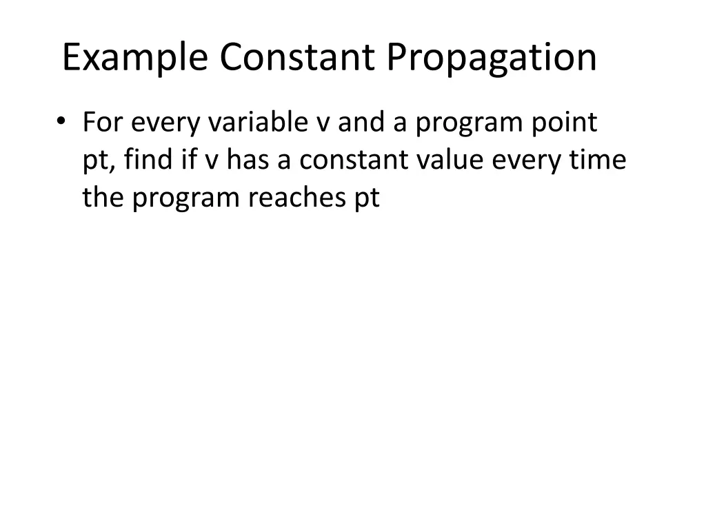 example constant propagation