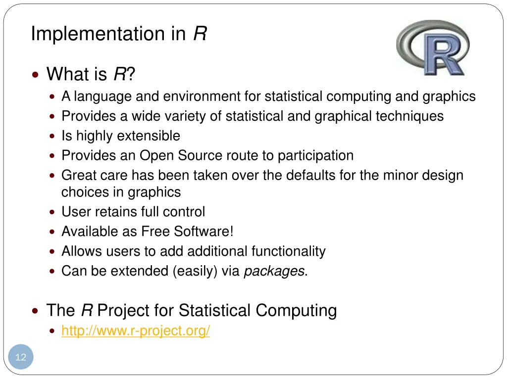 implementation in r