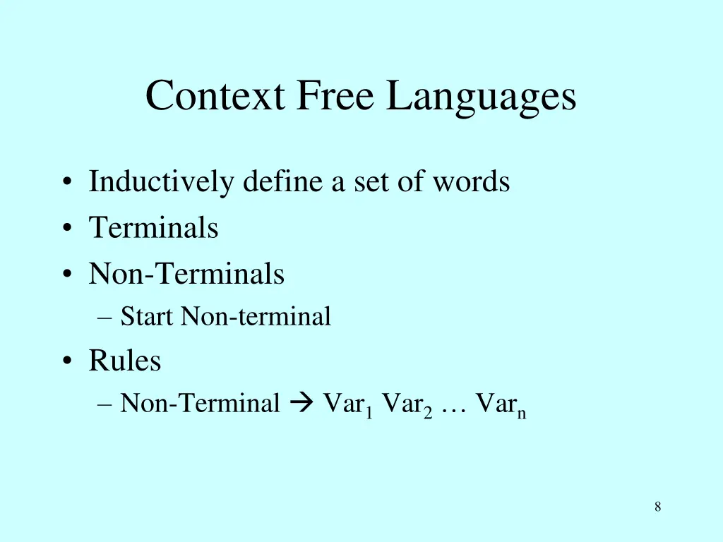 context free languages