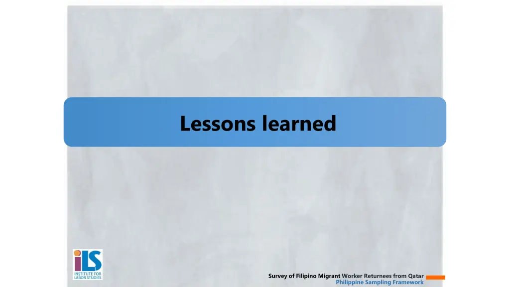 lessons learned