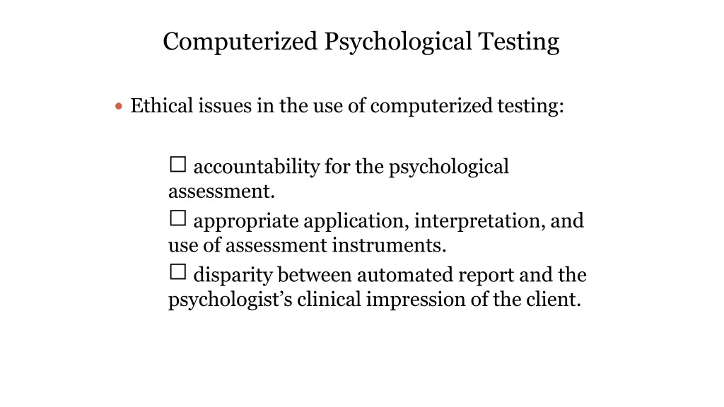 computerized psychological testing