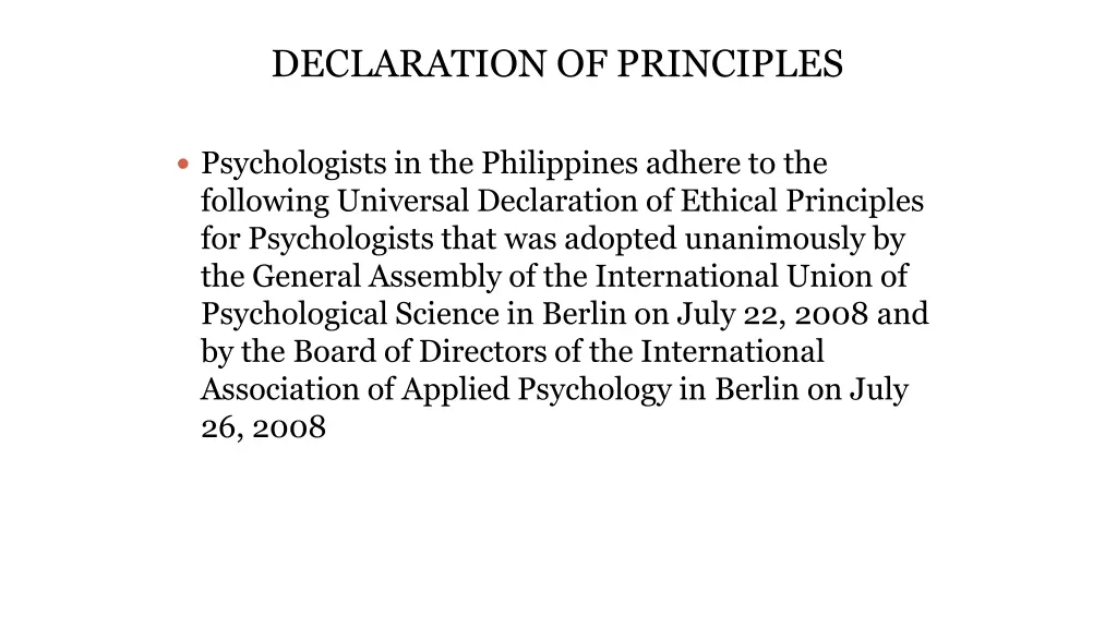 declaration of principles