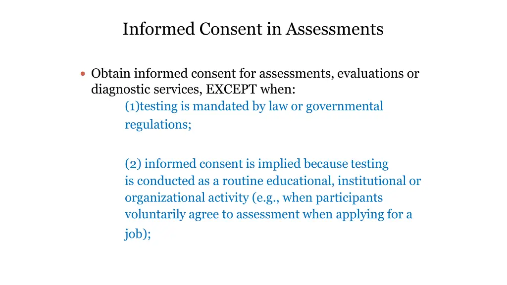 informed consent in assessments