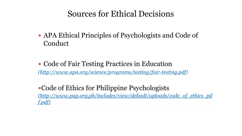 sources for ethical decisions