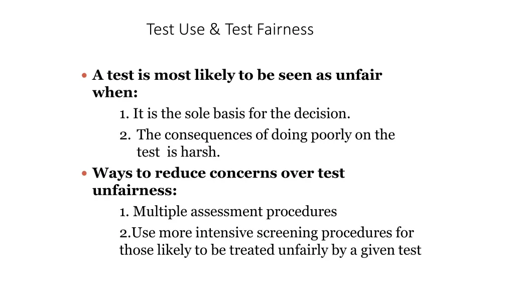 test use test fairness