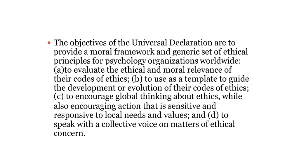 the objectives of the universal declaration