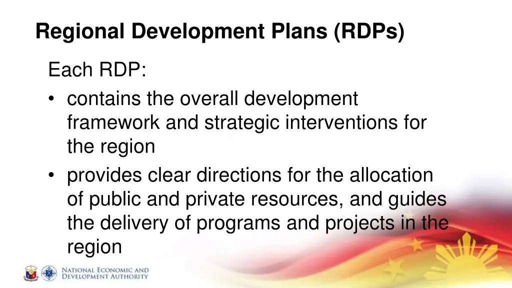 regional development plans rdps