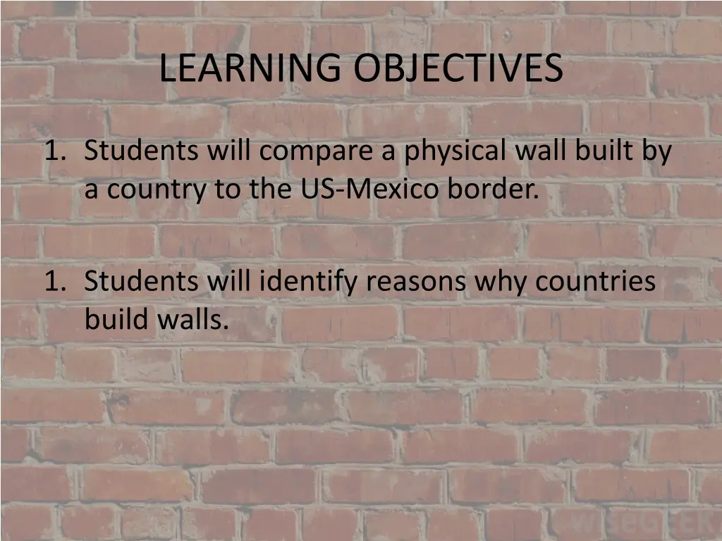 learning objectives