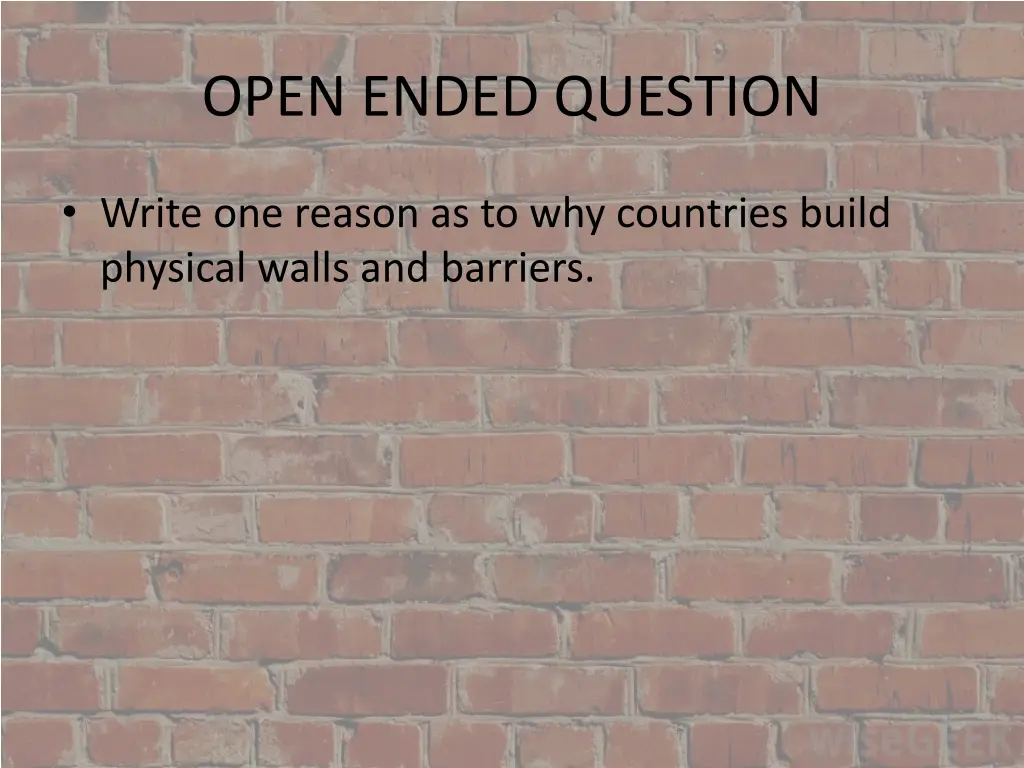 open ended question