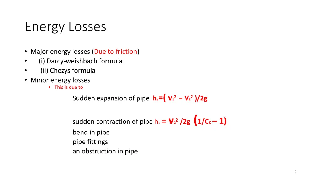 energy losses