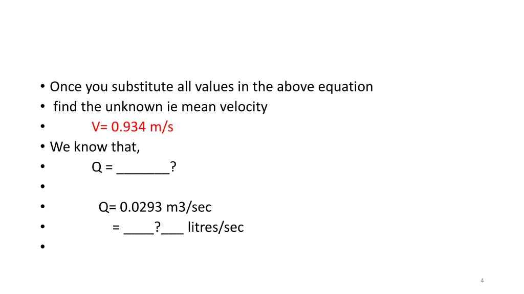 once you substitute all values in the above