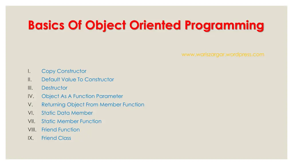 basics of object oriented programming 3