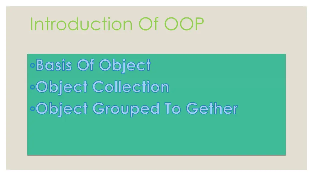 introduction of oop
