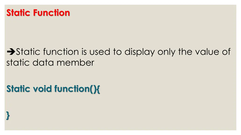 static function