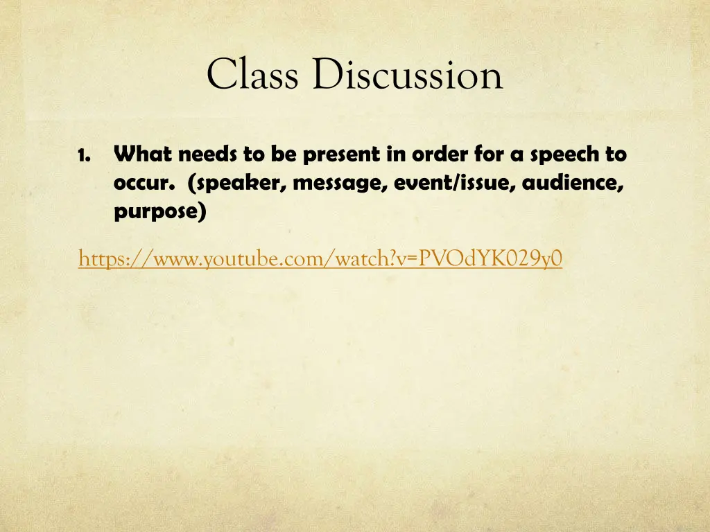 class discussion