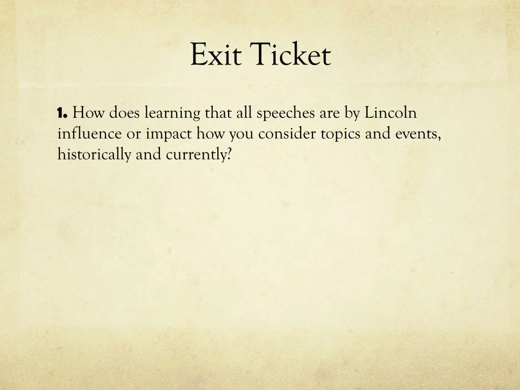 exit ticket