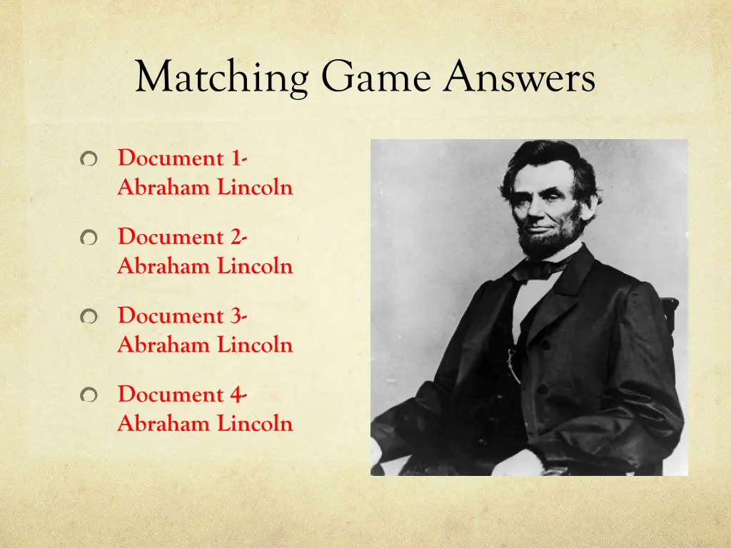 matching game answers