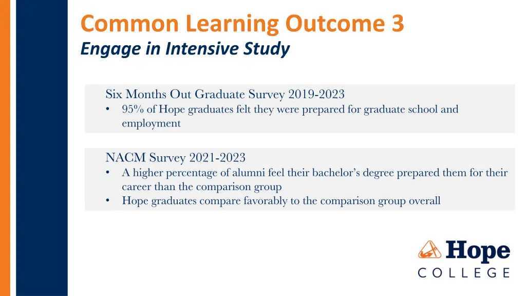 common learning outcome 3 engage in intensive