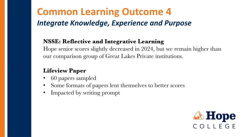 common learning outcome 4 integrate knowledge