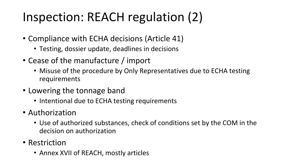 inspection reach regulation 2