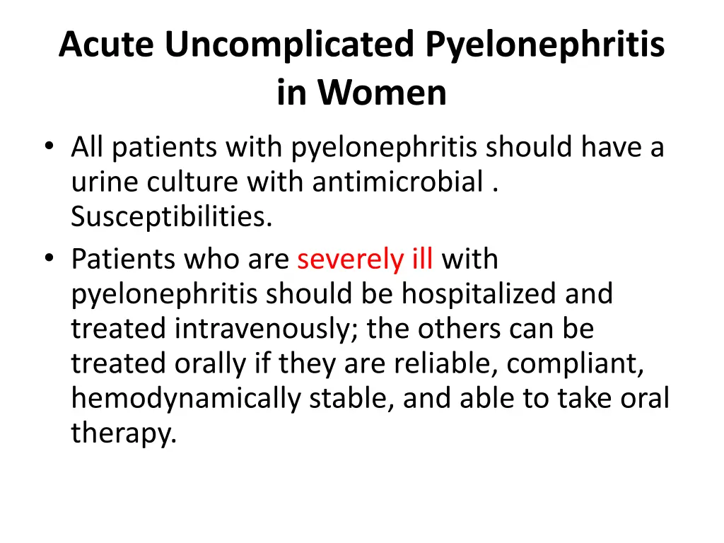 acute uncomplicated pyelonephritis in women