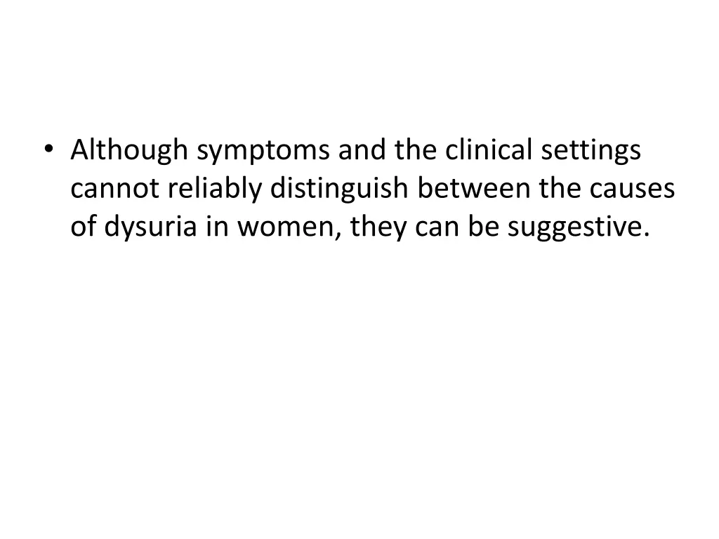 although symptoms and the clinical settings