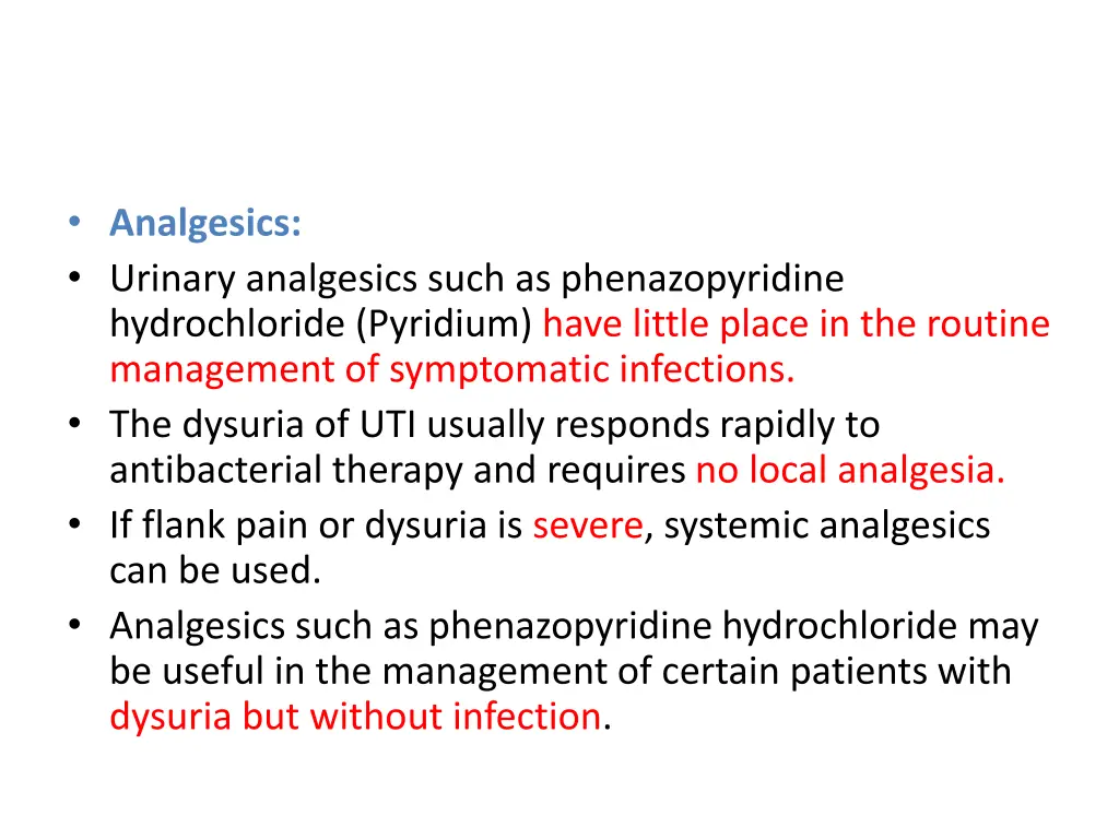 analgesics urinary analgesics such