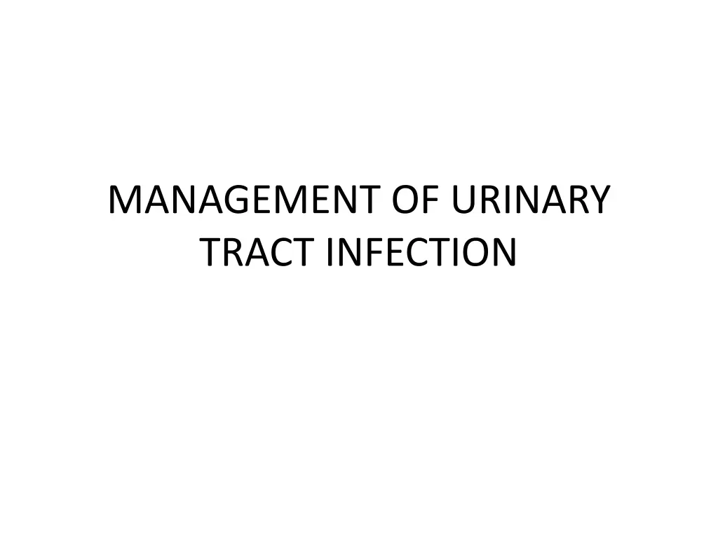 management of urinary tract infection