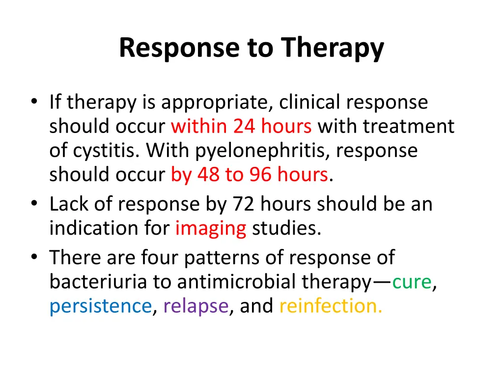 response to therapy