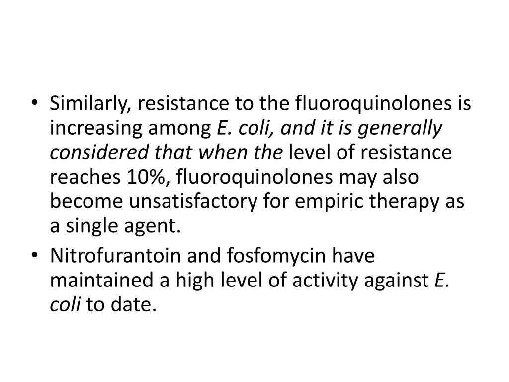 similarly resistance to the fluoroquinolones