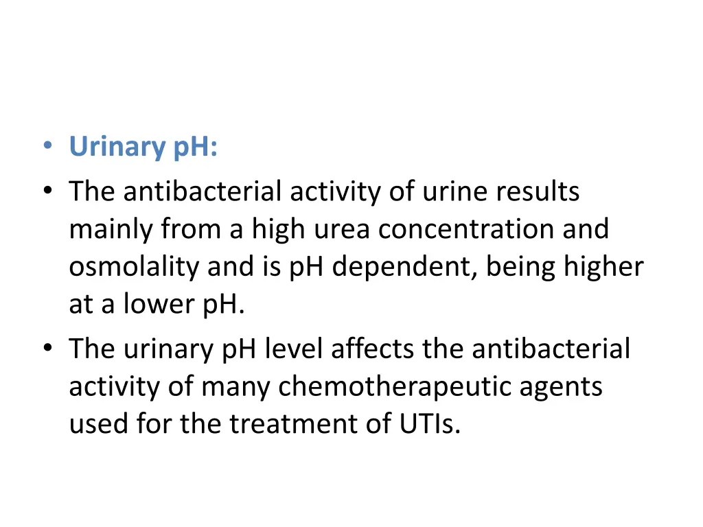 urinary ph the antibacterial activity of urine