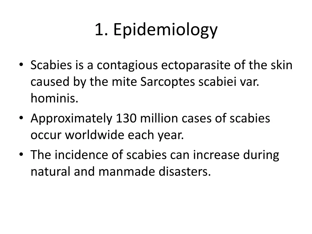 1 epidemiology