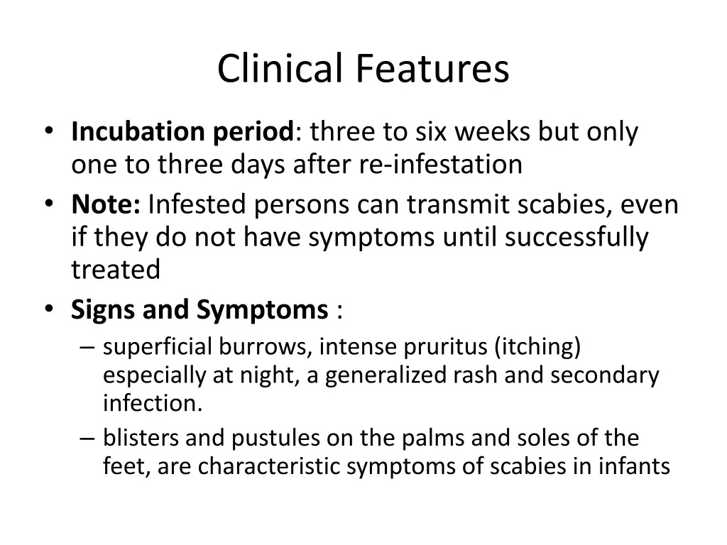 clinical features