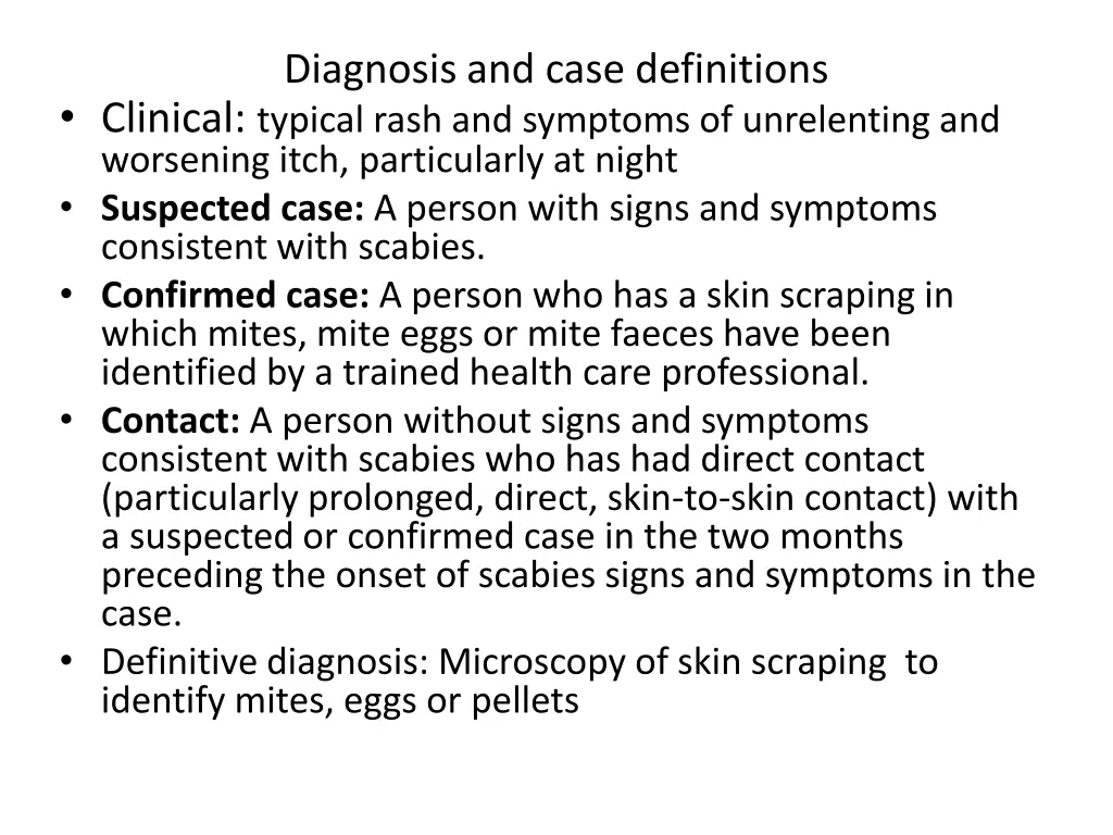 diagnosis and case definitions clinical typical