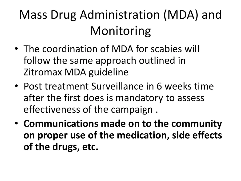 mass drug administration mda and monitoring