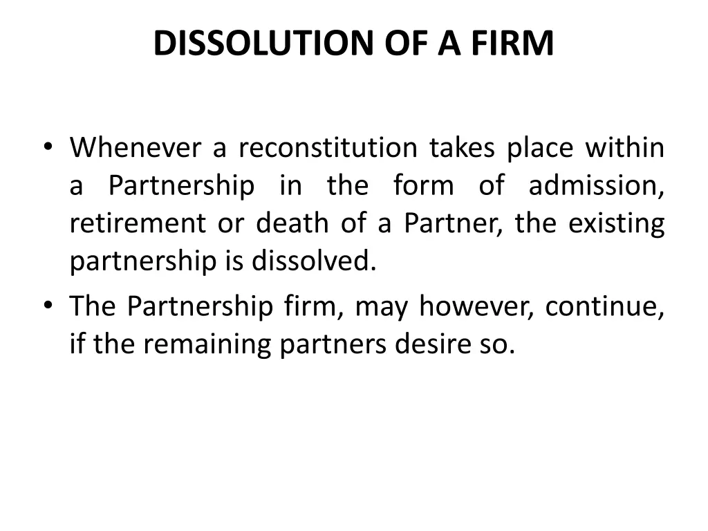dissolution of a firm