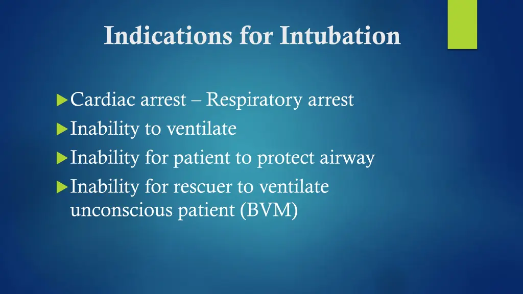 indications for intubation